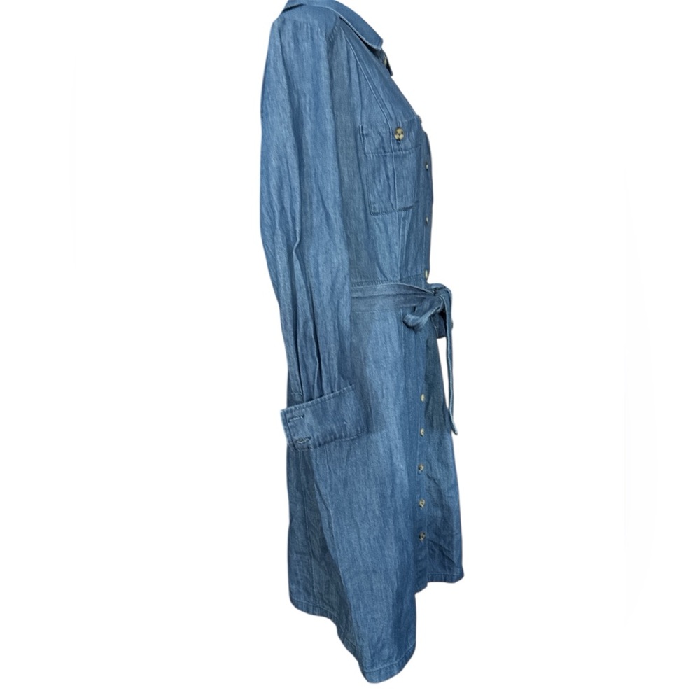Boden Indigo Long Sleeve Denim Shirt Dress- Size US 12 - Picture 5 of 9